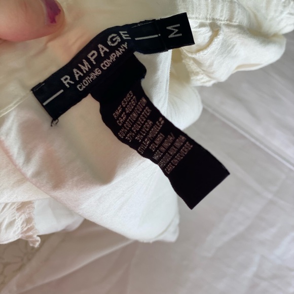 SOLDSexy white button-up with lace and satin highlight - Picture 11 of 11